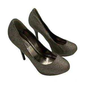 Steve Madden Caryssag Women glitter high heels platform shoes sz 8.5